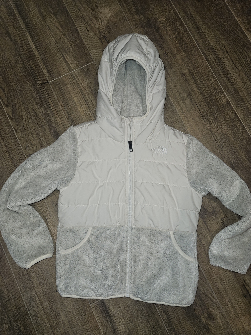 The North Face Kids' Hooded Hybrid Jacket - Light Gray